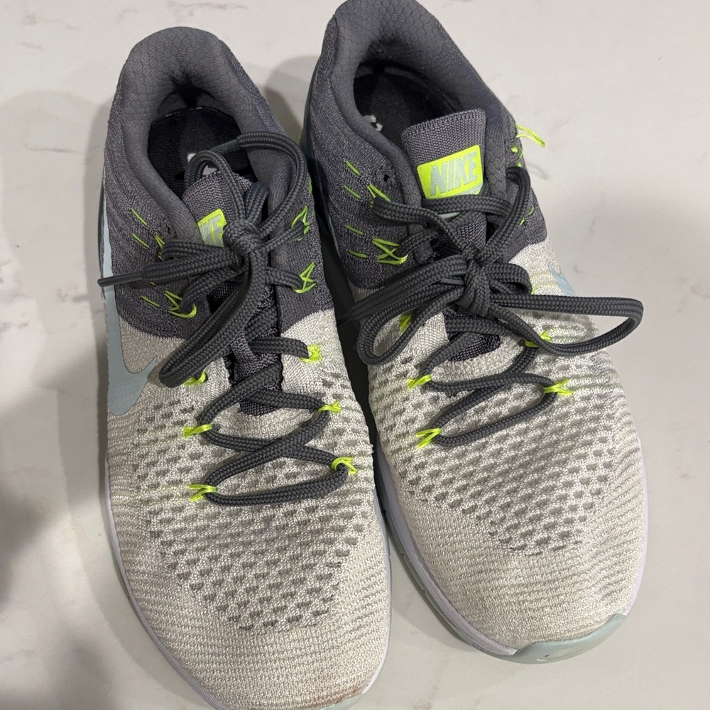 Nike Gray and Neon Green Athletic Shoes